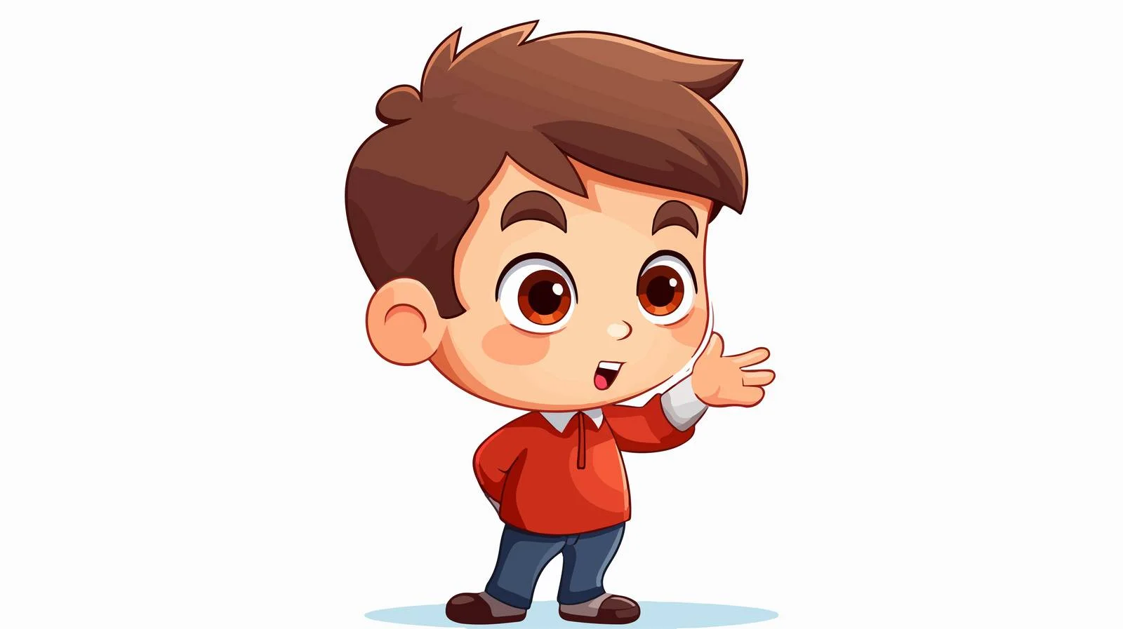 Thoughtful Little Boy Cartoon Character — free download from Dotvec
