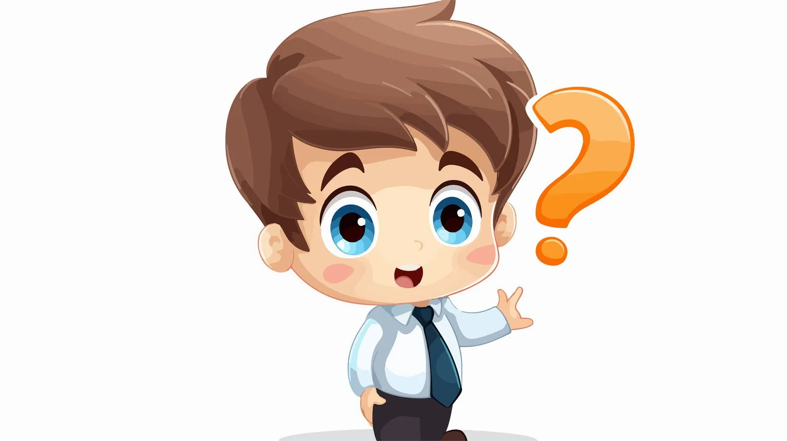 Curious Kid Cartoon Thinking — free download from Dotvec