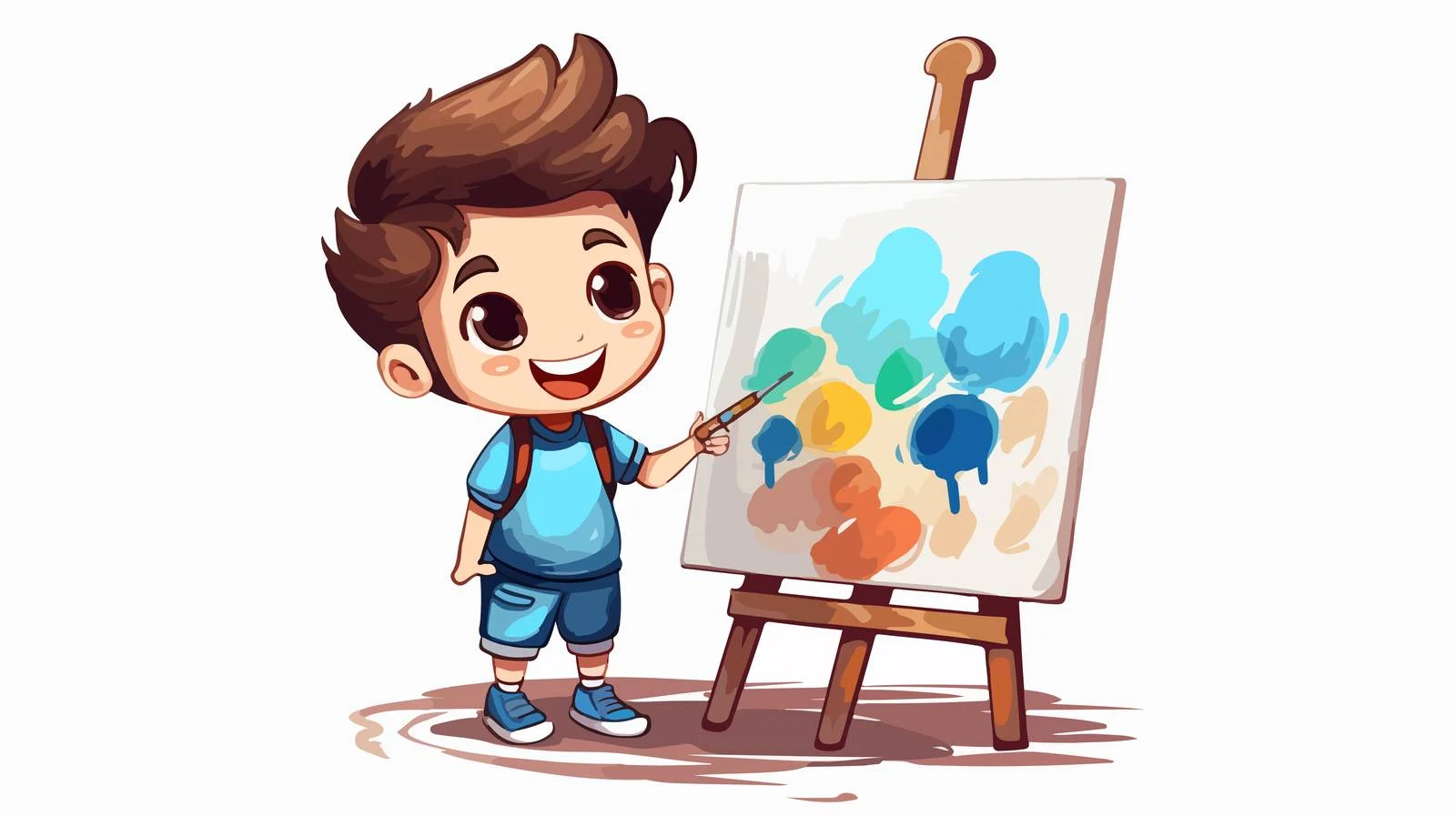 Child Drawing Cartoon Vector Illustration — free download from Dotvec