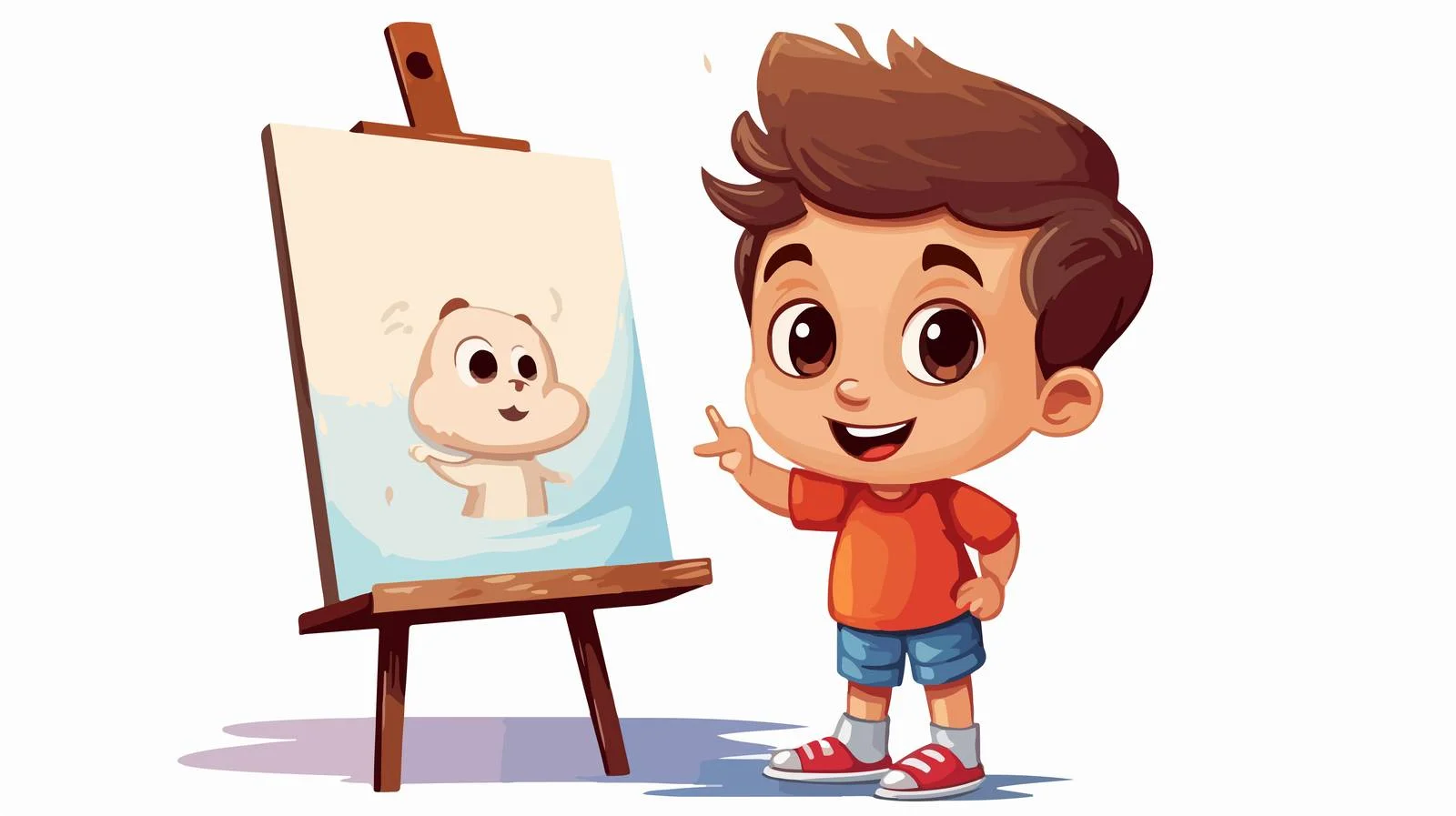 Child Drawing Cartoon Vector Illustration — free download from Dotvec