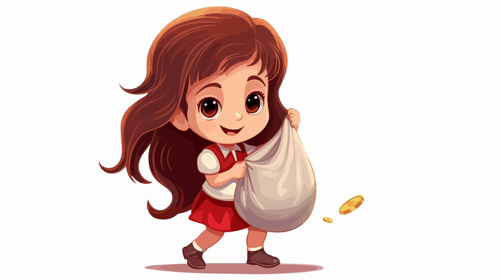 Young Girl With Cash and Cart — free download from Dotvec
