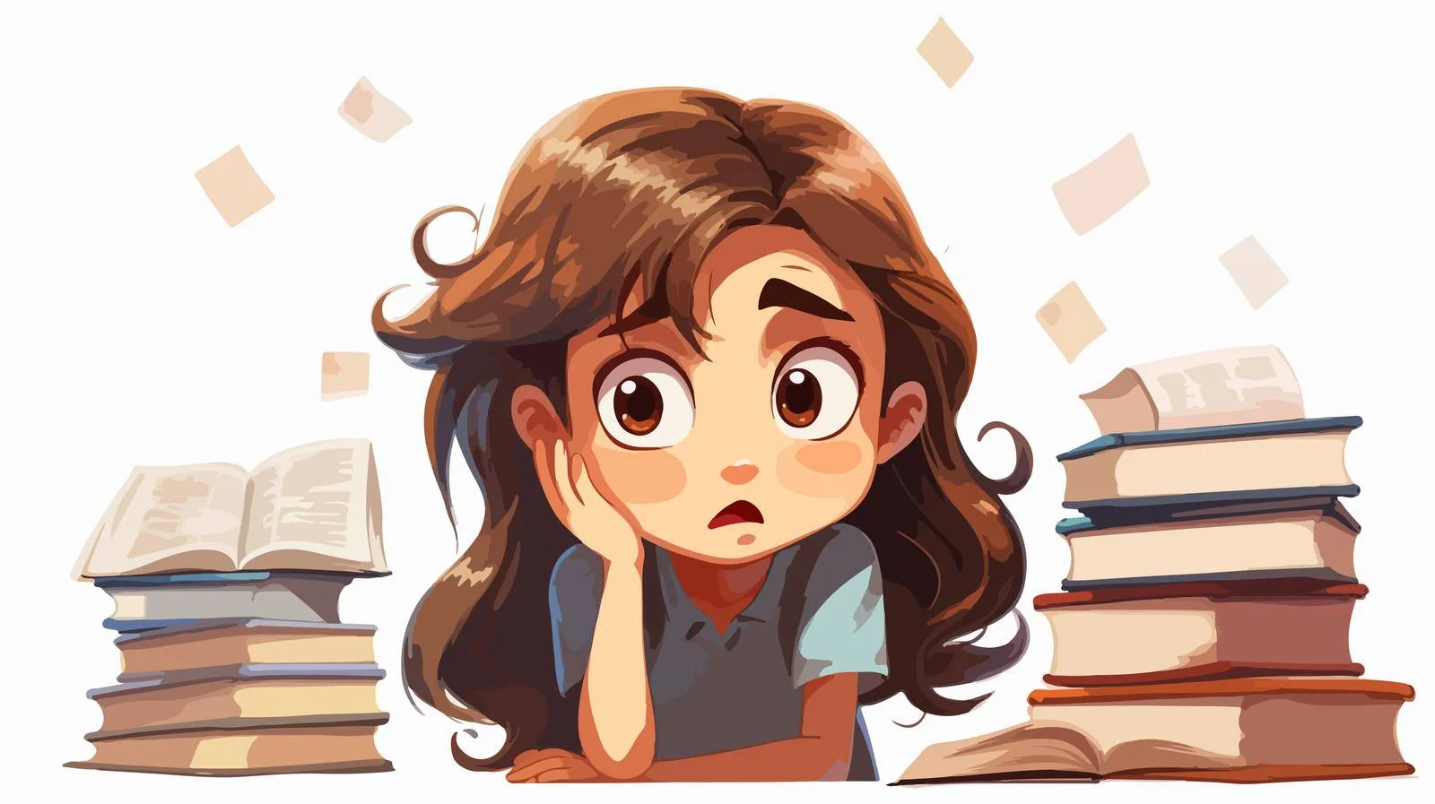 Confused Kid Homework Cartoon — free download from Dotvec