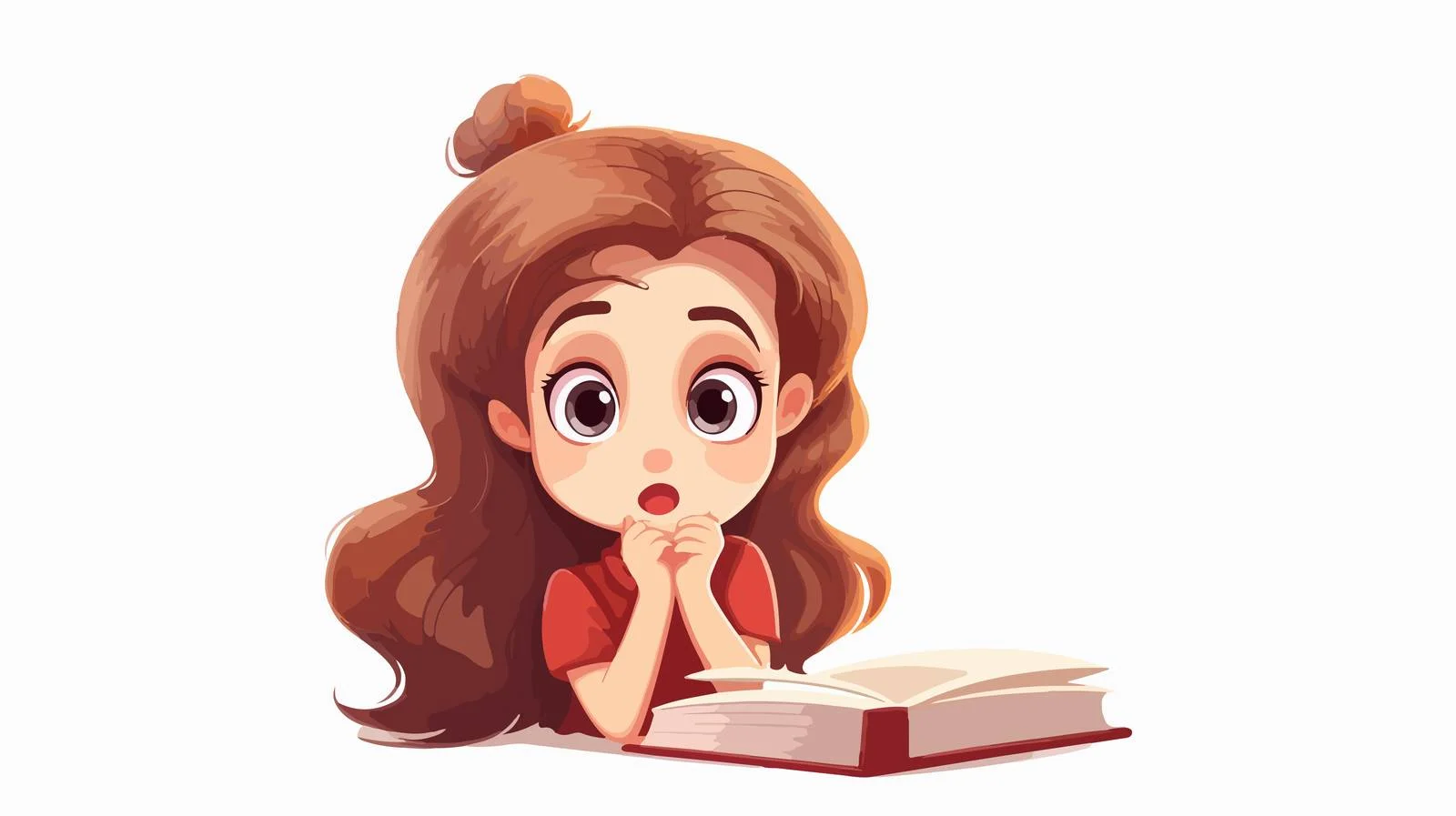 Adorable Child Reading Book Looking Confused — free download from Dotvec