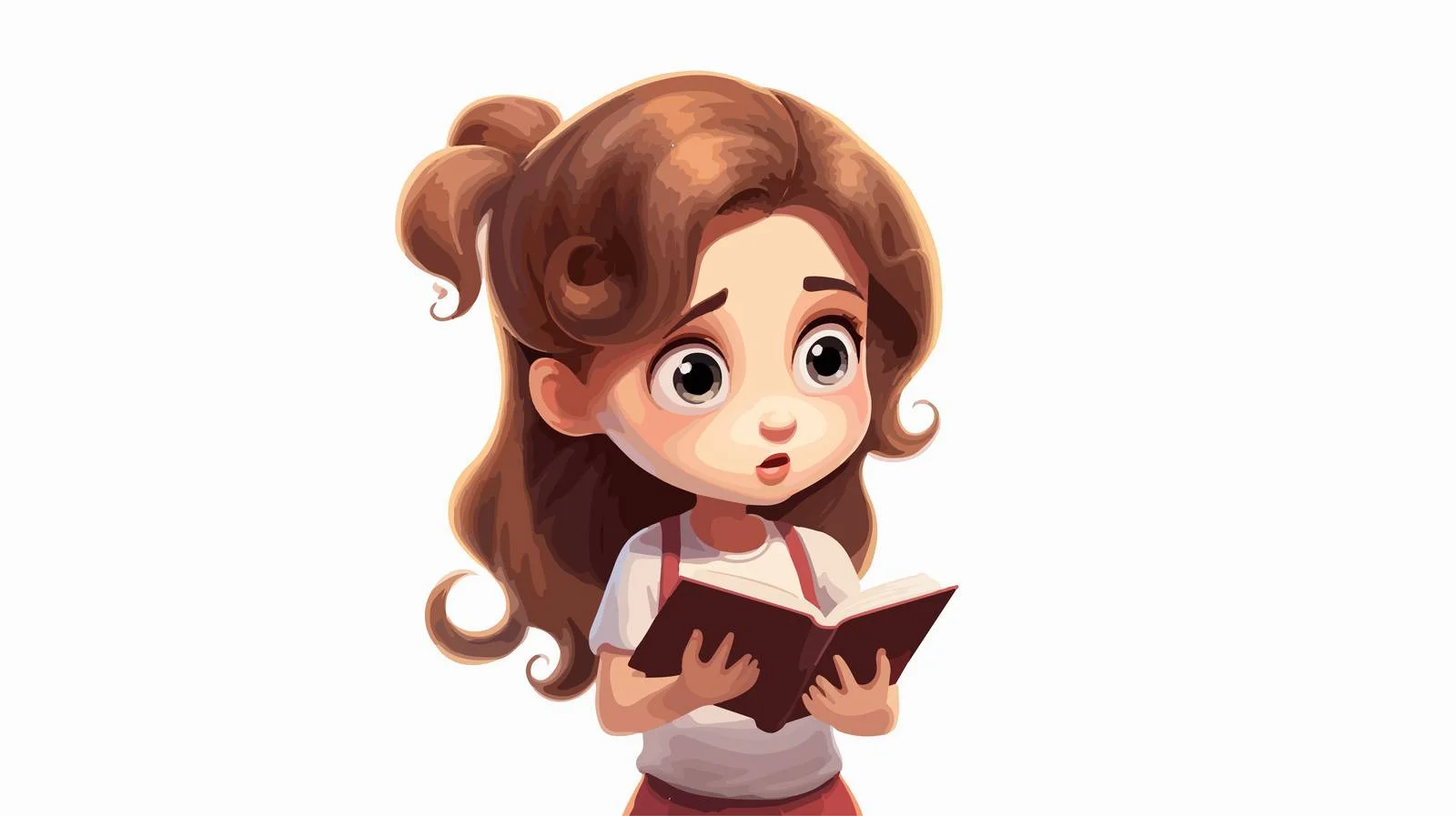 Young Girl Reading Book Expresses Confusion — free download from Dotvec