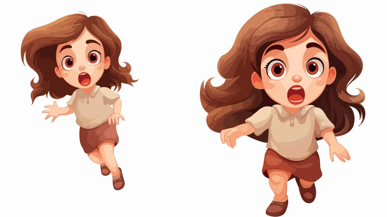Scared Little Girl Running Away — free download from Dotvec