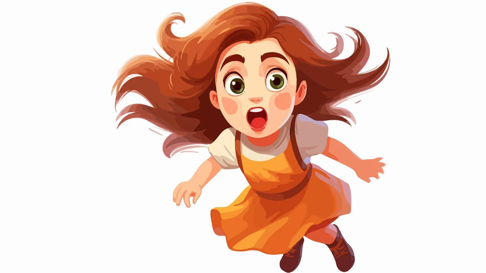 Scared Little Girl Running Expression — free download from Dotvec