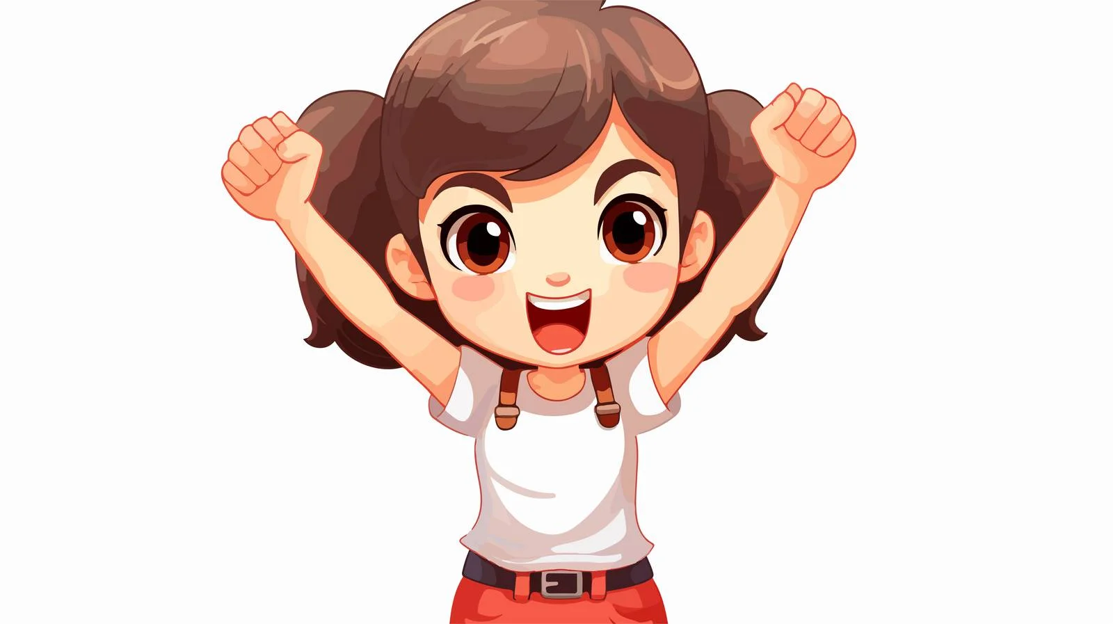 Victorious Little Girl Celebrating with Fist Raised — free download from Dotvec