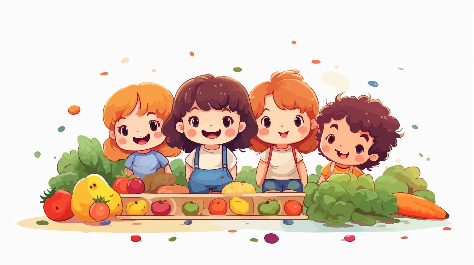 Young Girl Learning Math with Vegetables — free download from Dotvec