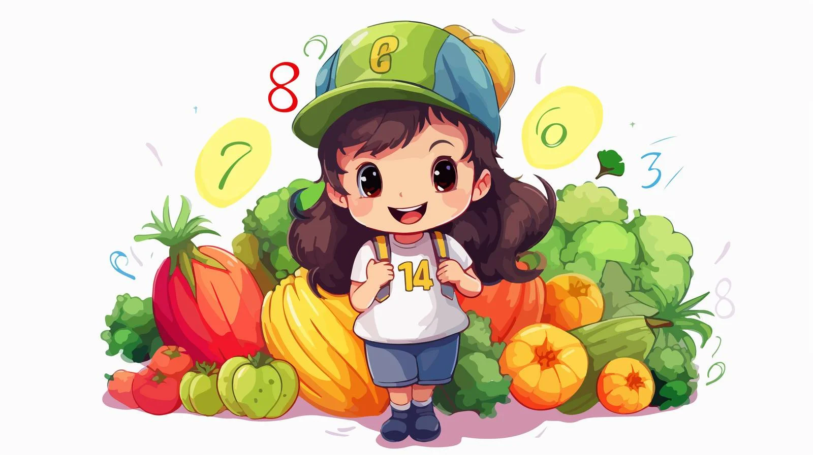 Child Learning Mathematics with Vegetables — free download from Dotvec