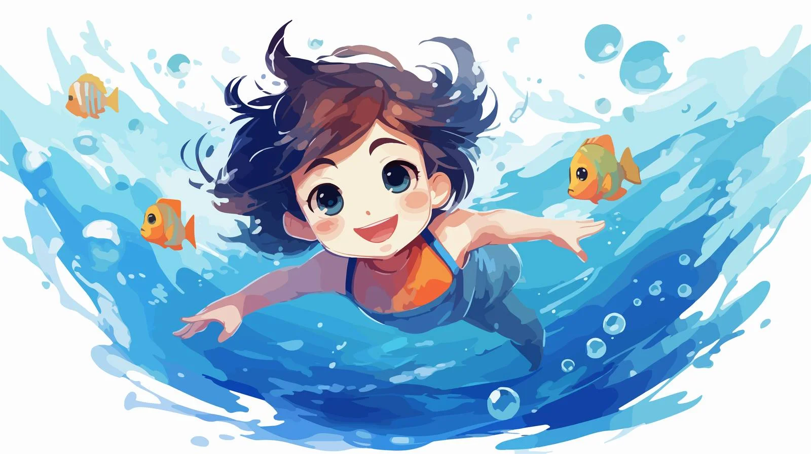 Child Swimming Underwater on Summer Holiday — free download from Dotvec