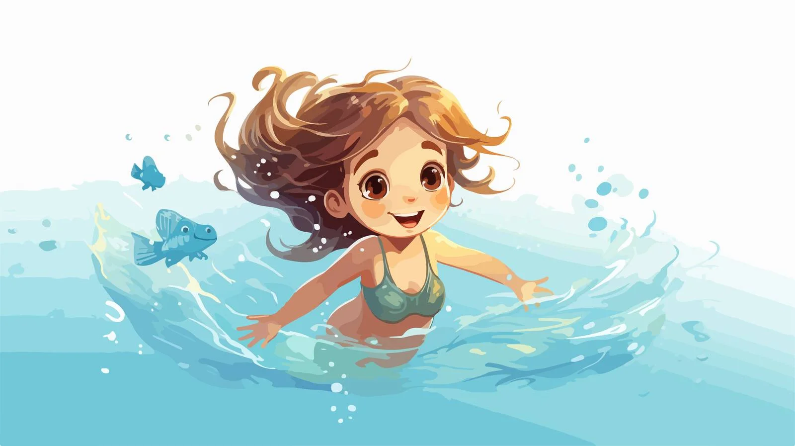 Adorable Child Swimming Underwater on Summer Vacation — free download from Dotvec