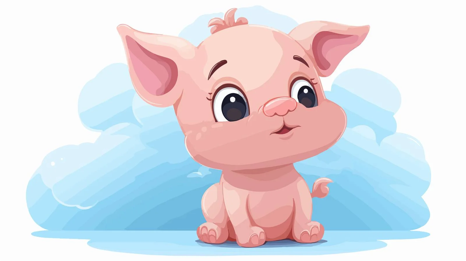 Adorable Pig Thought Bubble Cartoon — free download from Dotvec