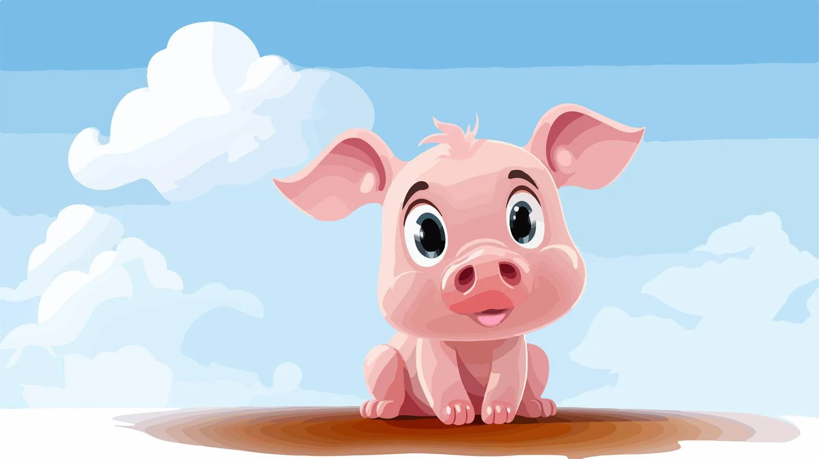 Adorable Pig Cartoon with Thought Bubble — free download from Dotvec