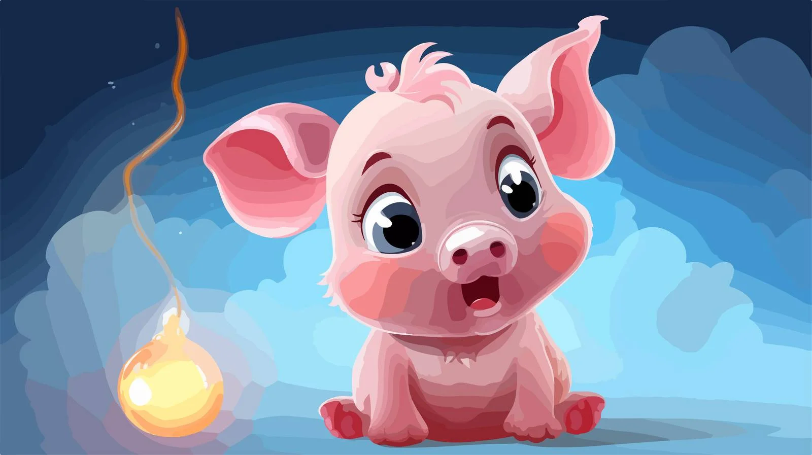 Adorable Piglet with Thought Bubble Cartoon — free download from Dotvec