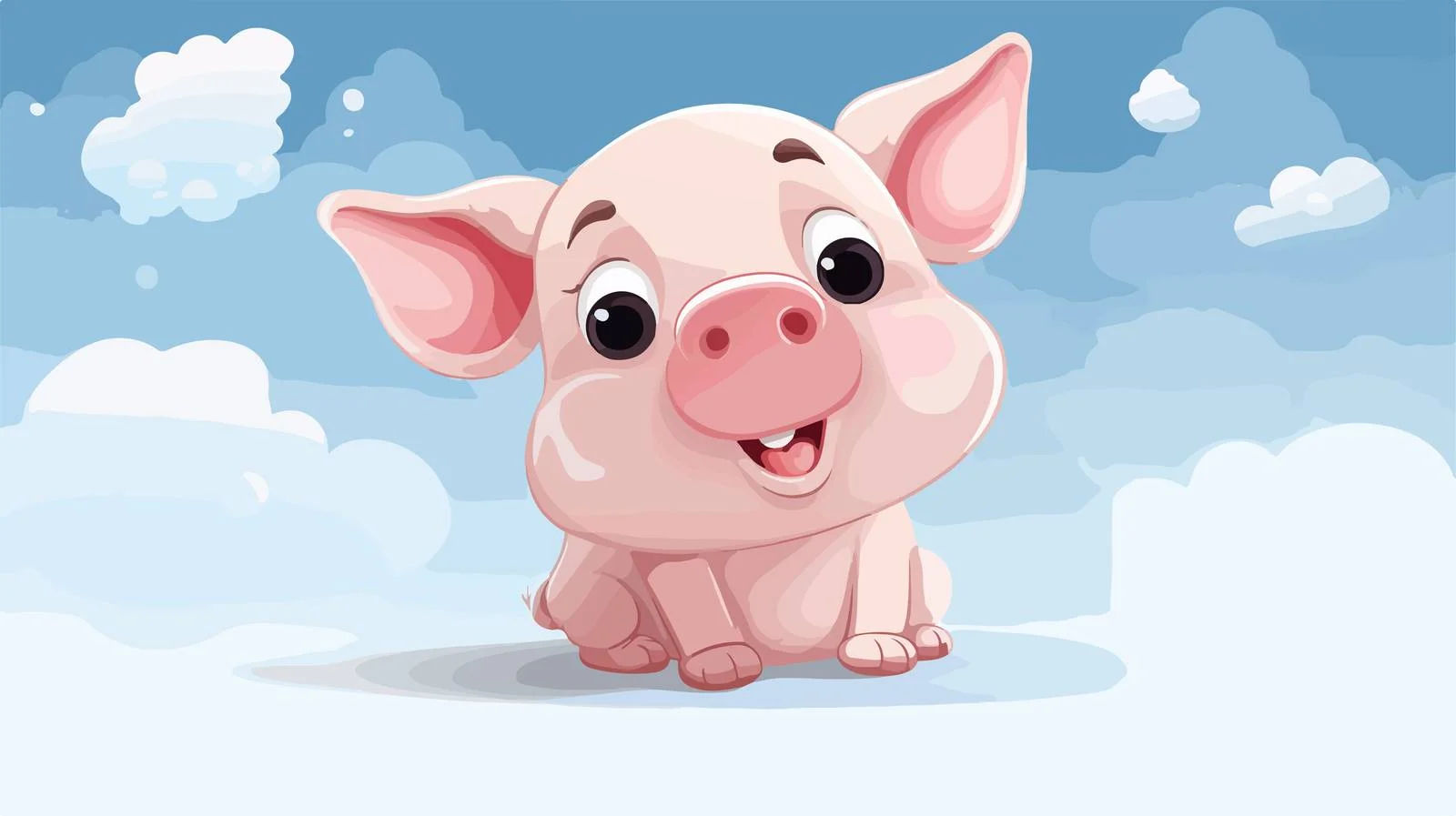 Adorable Pig Cartoon with Thought Bubble — free download from Dotvec