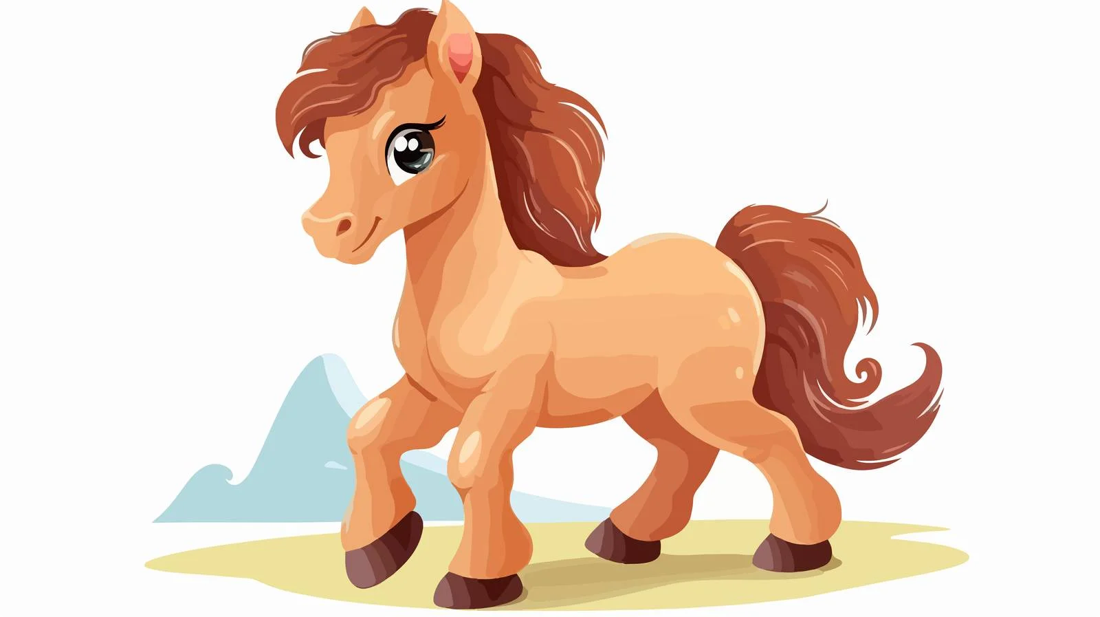 Joyful Pony Cartoon Illustration — free download from Dotvec