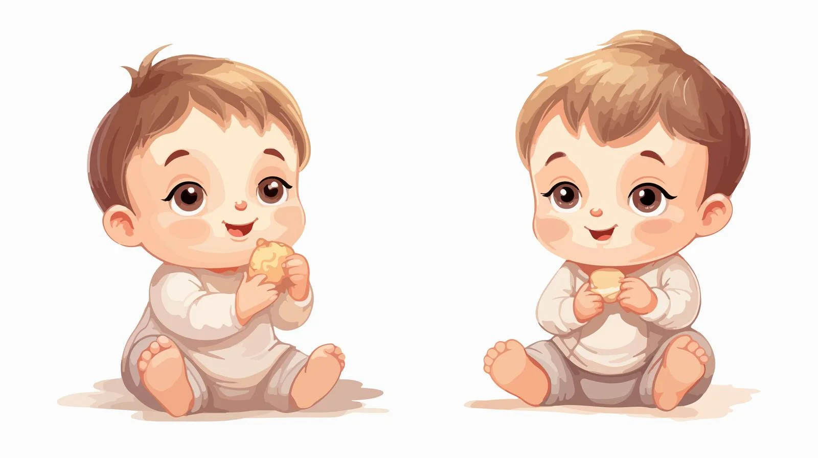 Satisfied Baby Boy Eating and Touching — free download from Dotvec