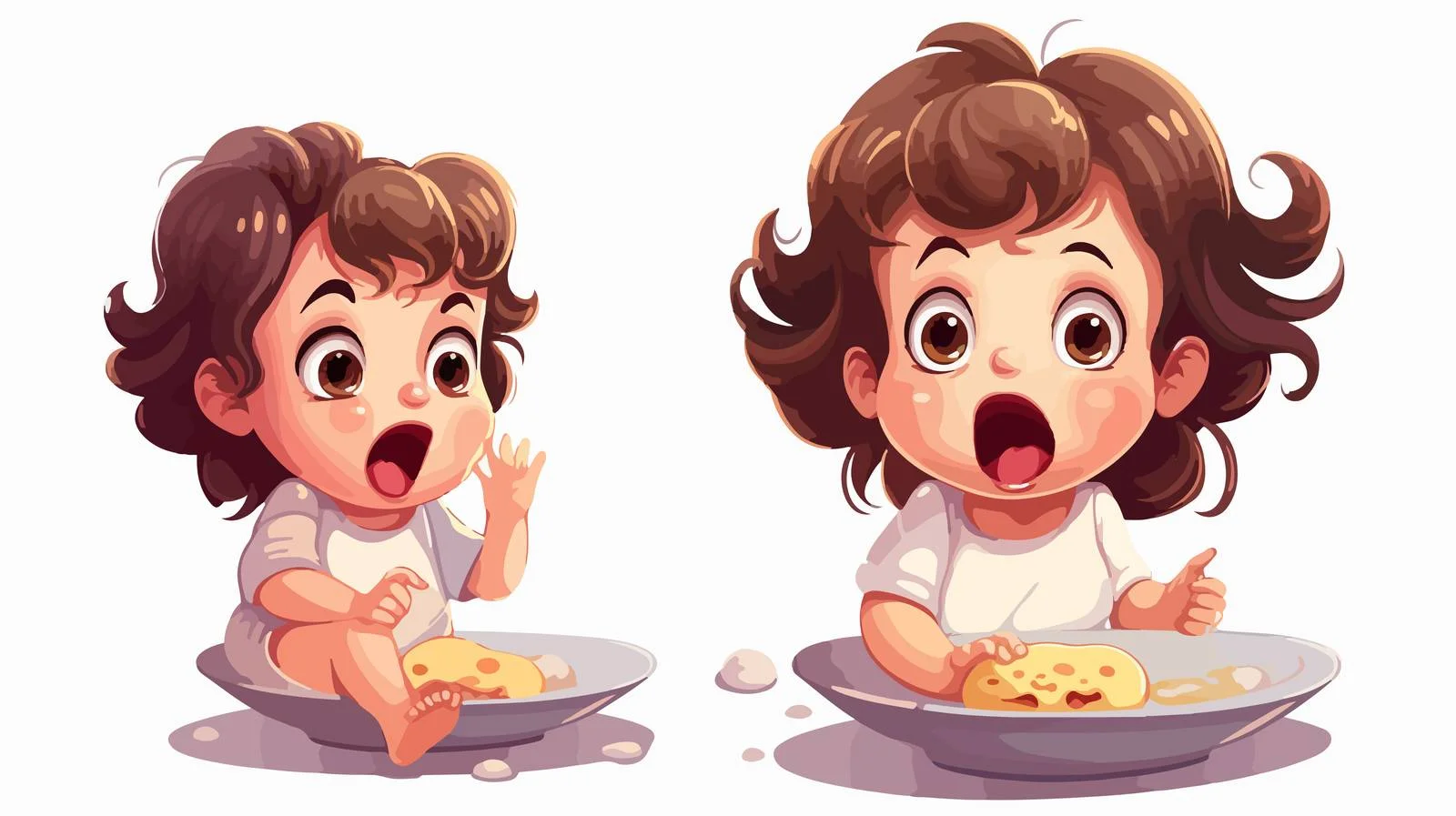 Happy Baby Girl Eating — free download from Dotvec