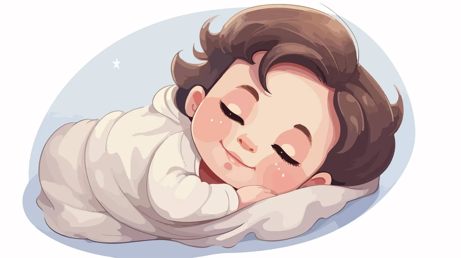 Sweet Baby Girl Cartoon Sleeping — free download from Dotvec