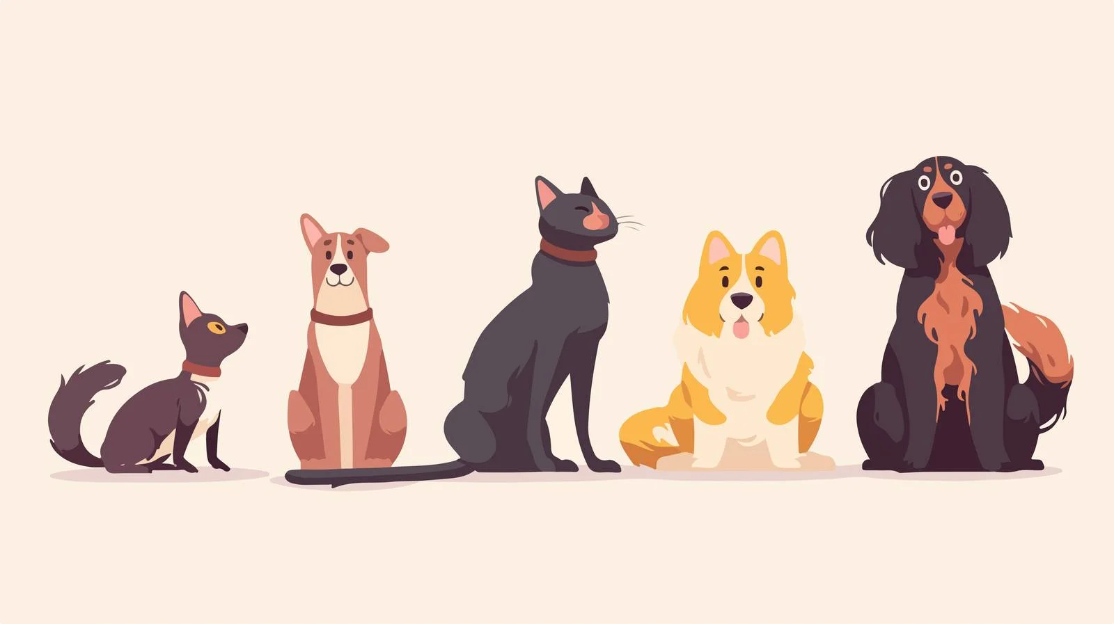 Charming Cats and Dogs in Various Breeds — free download from Dotvec