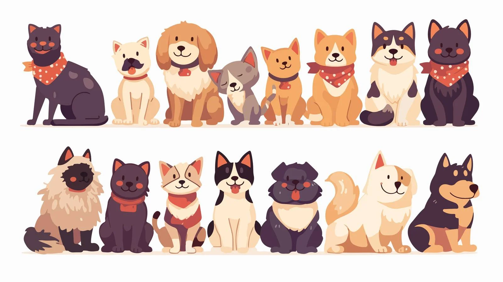 Charming Cats and Dogs in Various Breeds – free felines image from Dotvec