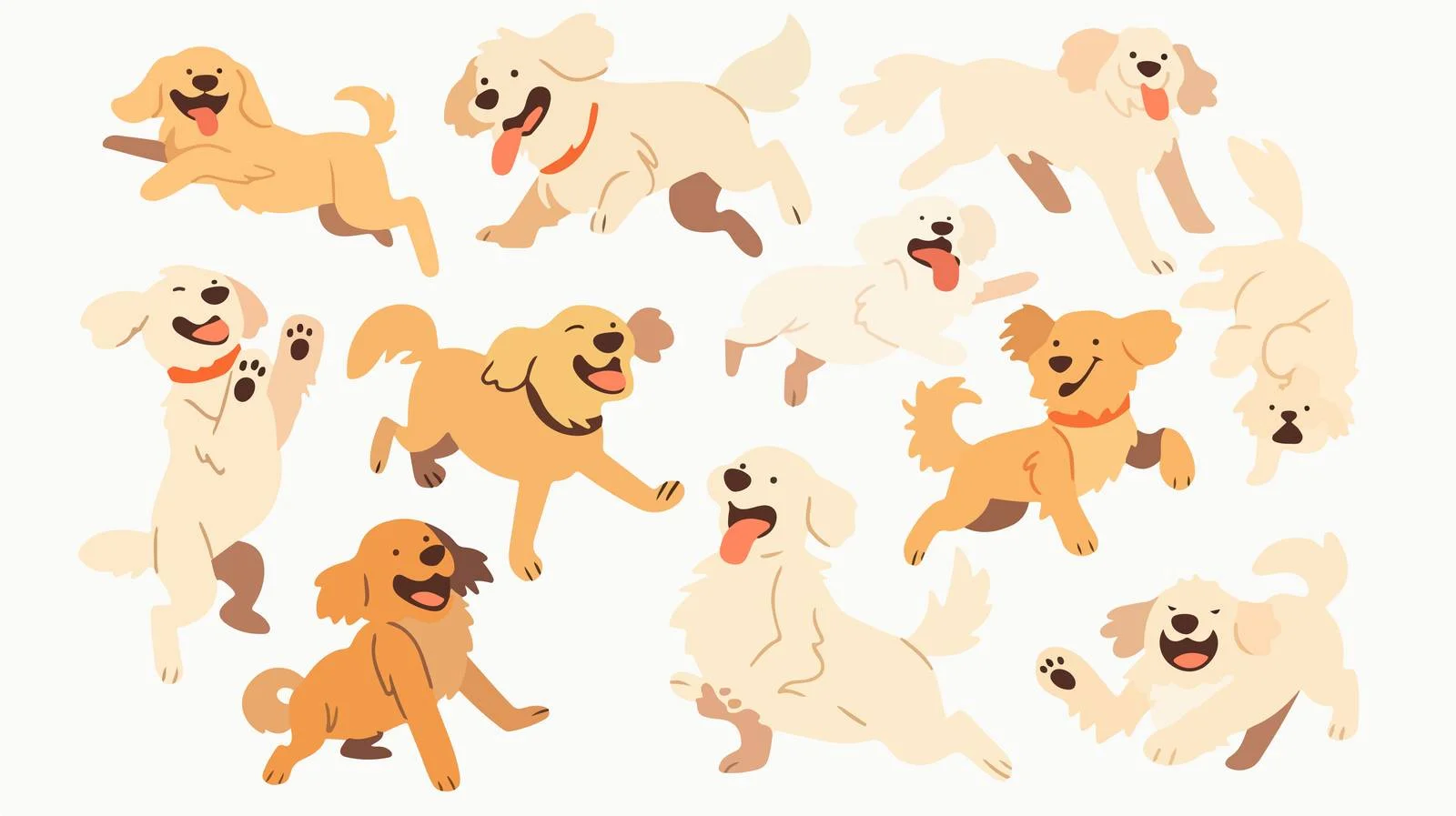Happy Golden and Labradoodle Pups Playing — free download from Dotvec