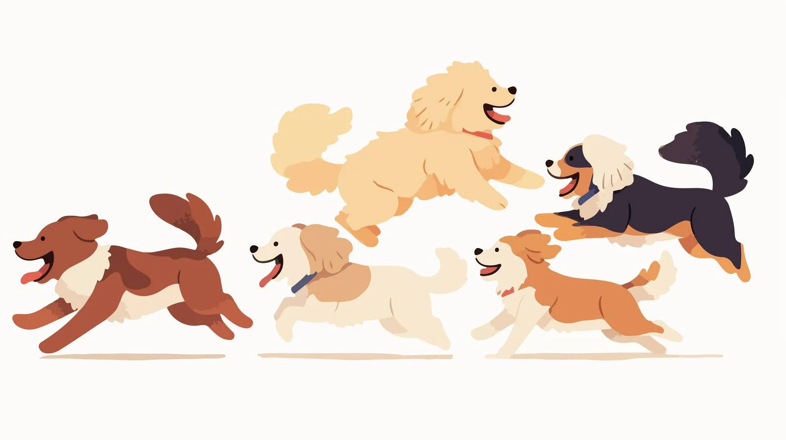Energetic Goldendoodles and Labradoodles Playing Happily — free download from Dotvec