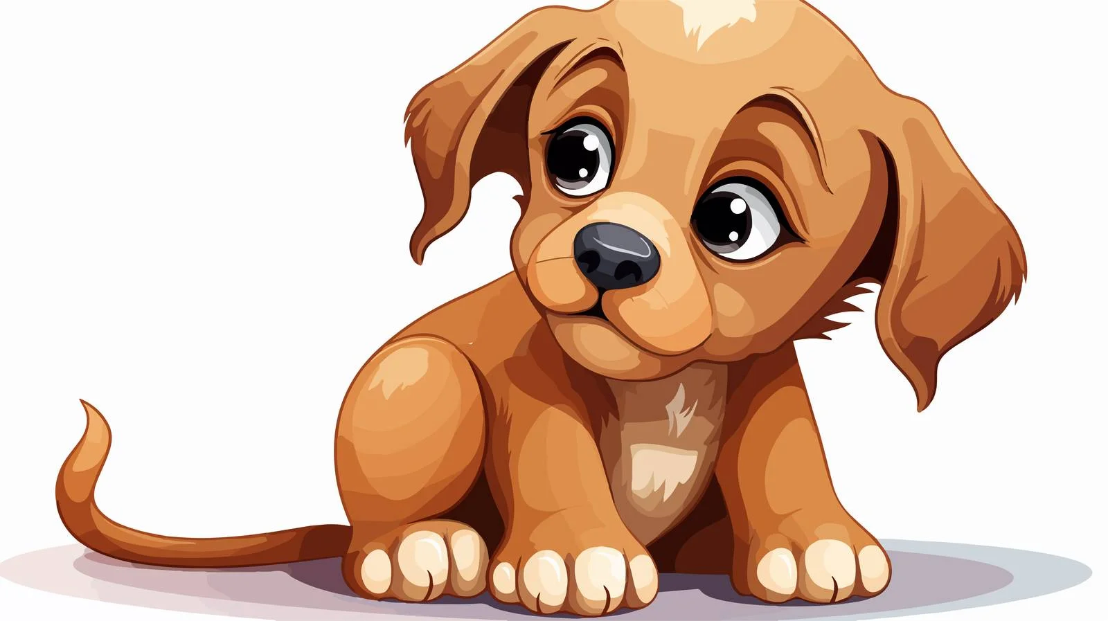 Adorable Puppy Crying Vector Illustration — free download from Dotvec