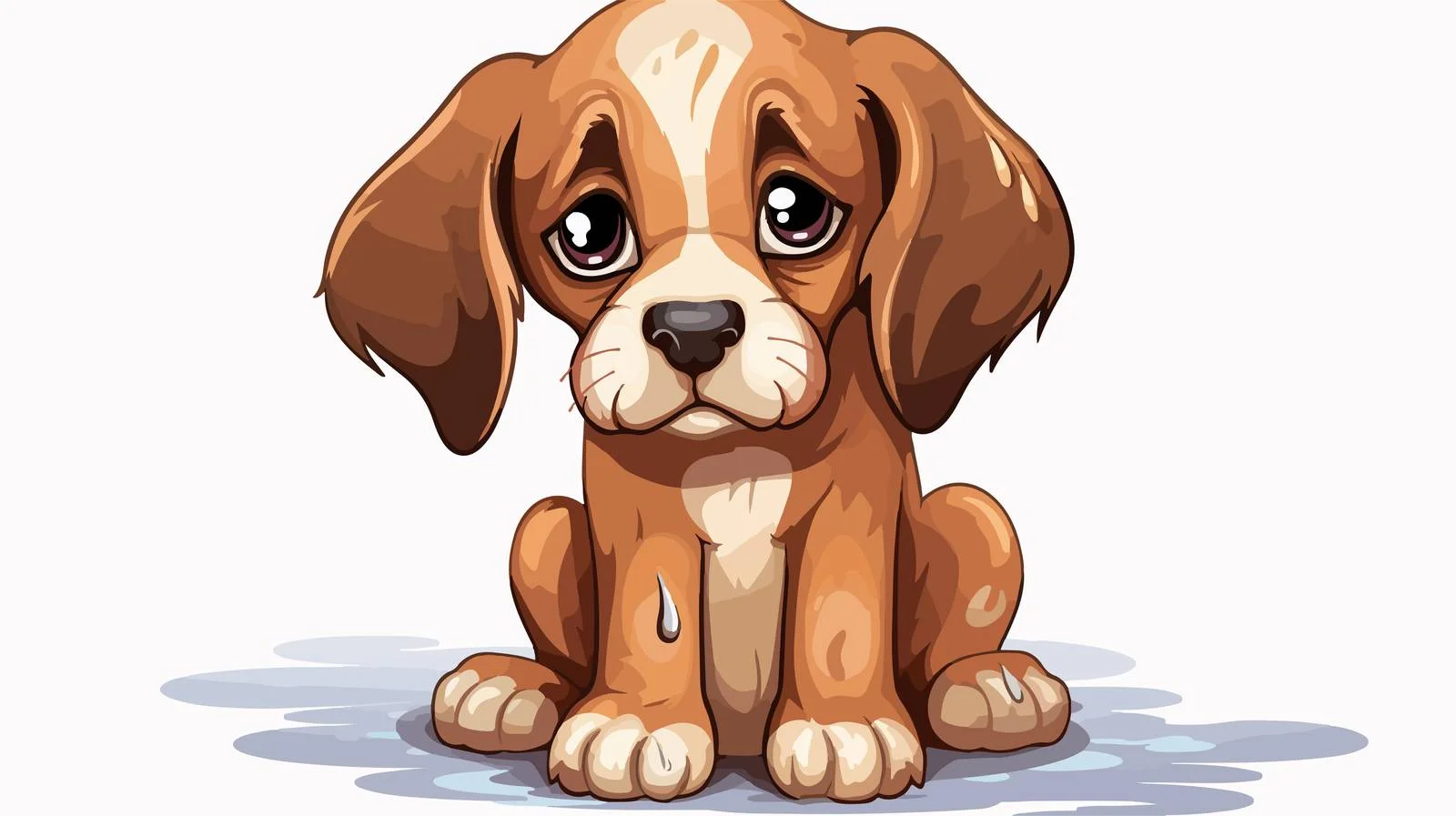 Adorable Puppy Crying Cartoon Vector Illustration — free download from Dotvec
