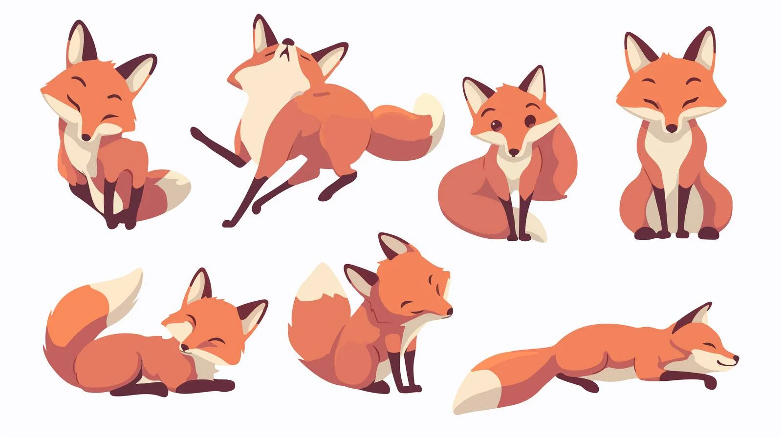 Adorable Red Foxes with Dark Paws — free download from Dotvec