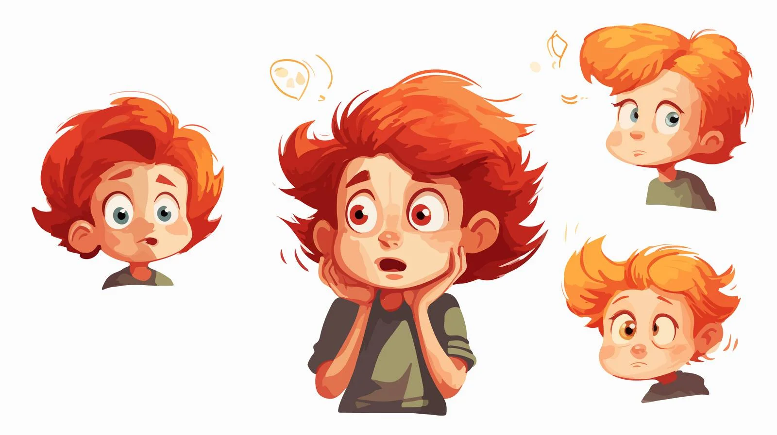 Young Thinker Seeks Ideas Cartoon — free download from Dotvec