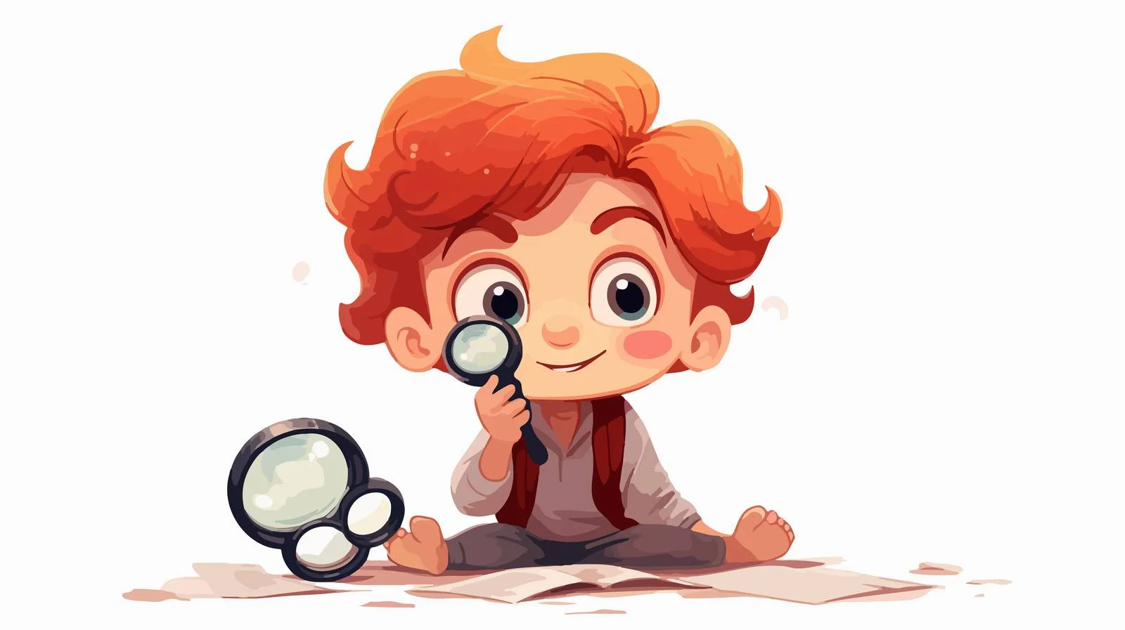 Adorable Kid Searching Creative Ideas Cartoon — free download from Dotvec