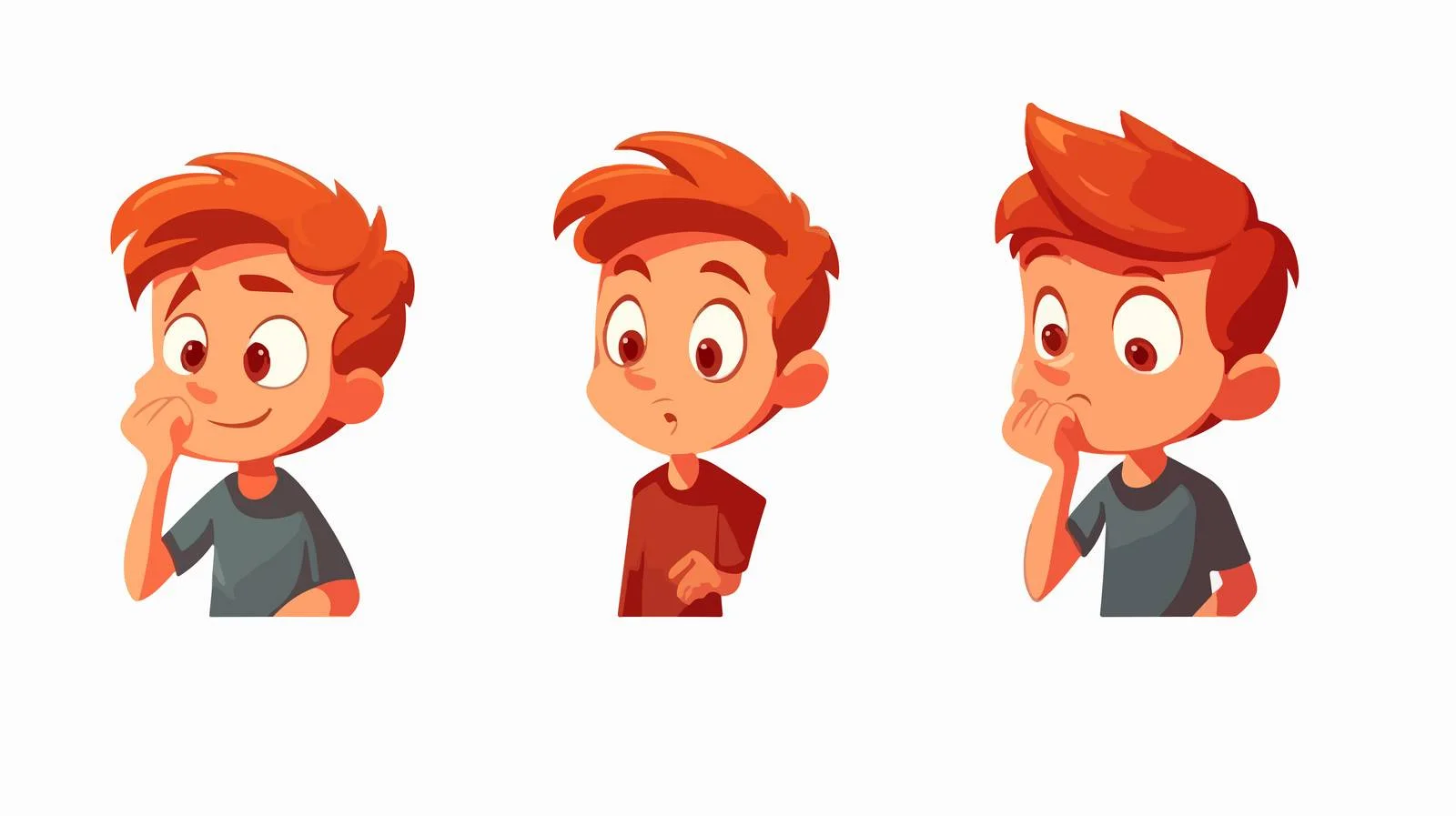 Thoughtful Redhead Child Looking for Solutions — free download from Dotvec