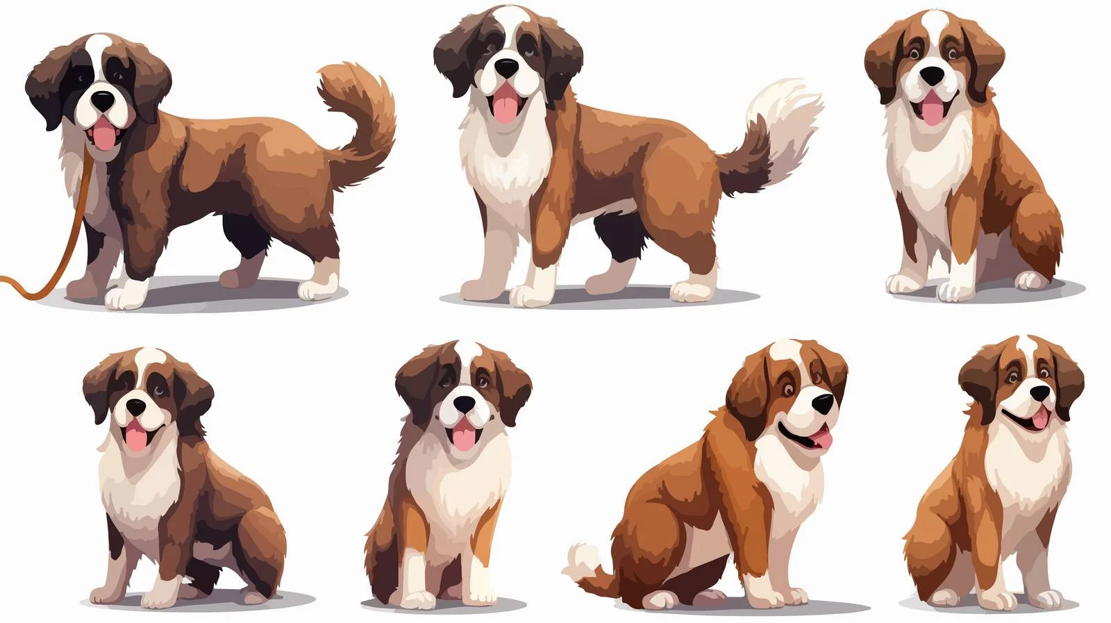Adorable Saint Bernard Dog Poses Compilation — free download from Dotvec