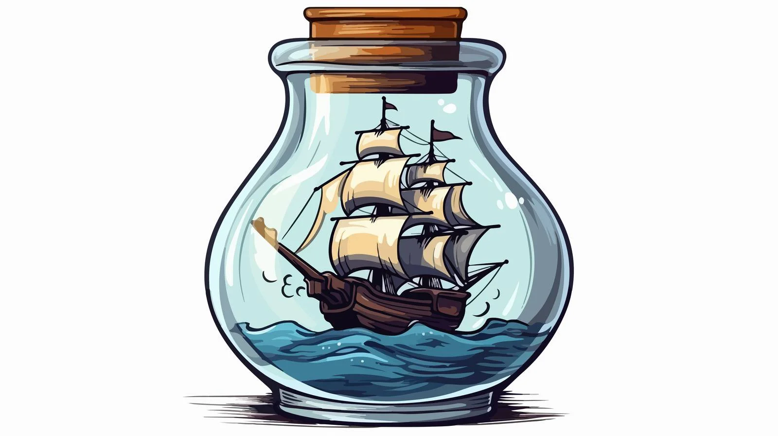 Nautical Bottle Ship Replica Decoration — free download from Dotvec