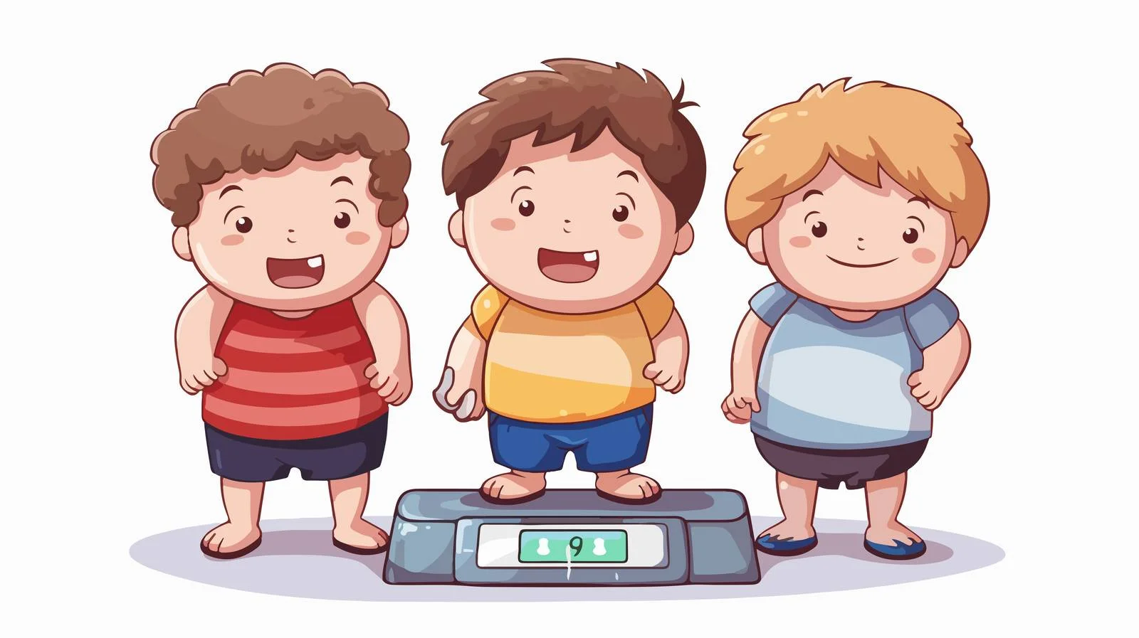 Kids Weight Scale Cartoon Illustration — free download from Dotvec