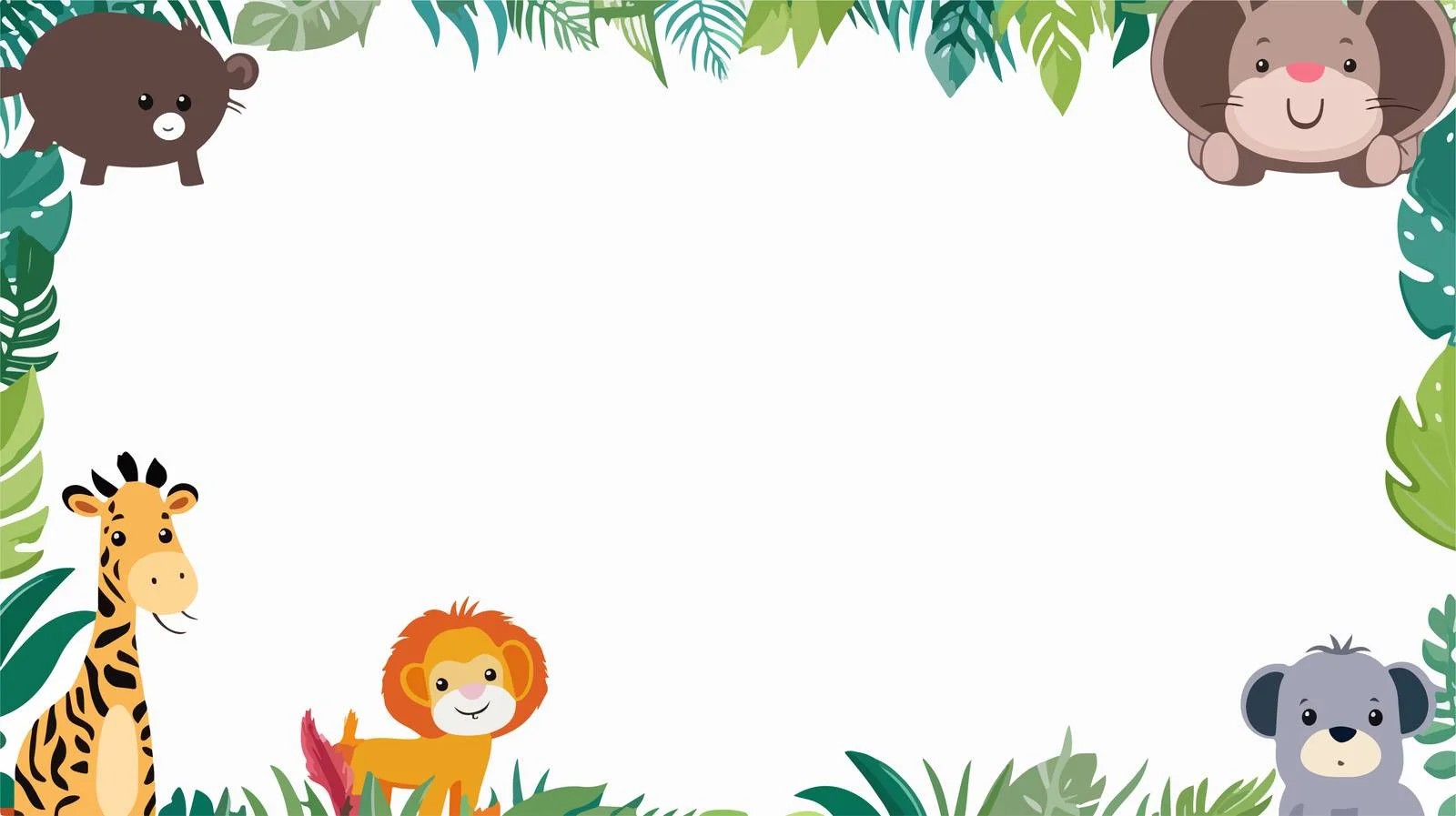 Cute Animal Text Frame Decoration — free download from Dotvec