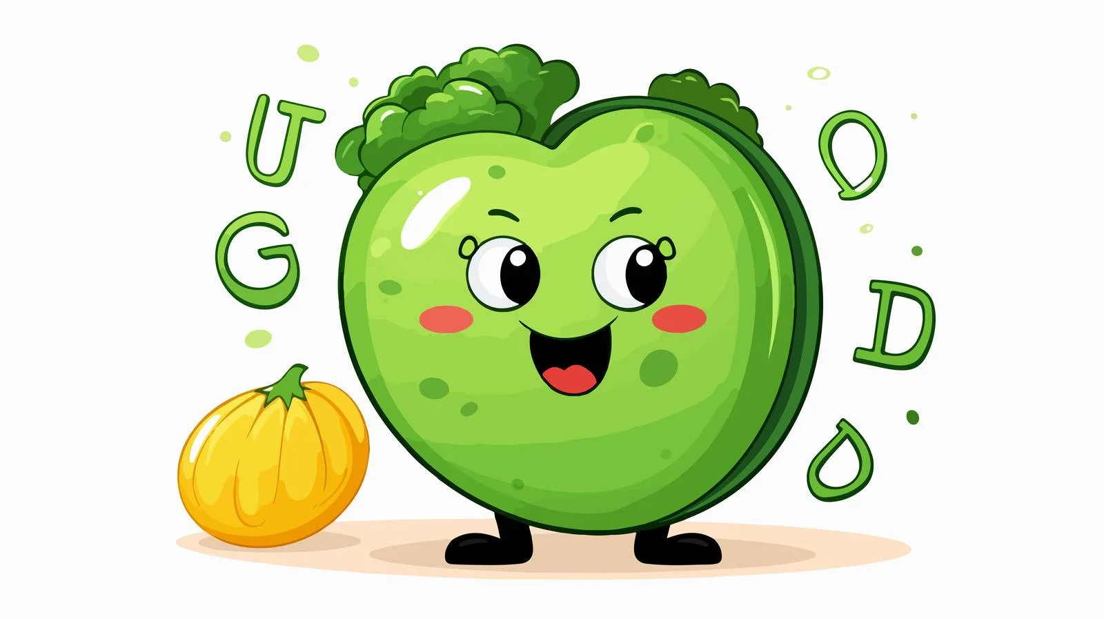 Cute Green Vegetable Cartoons — free download from Dotvec