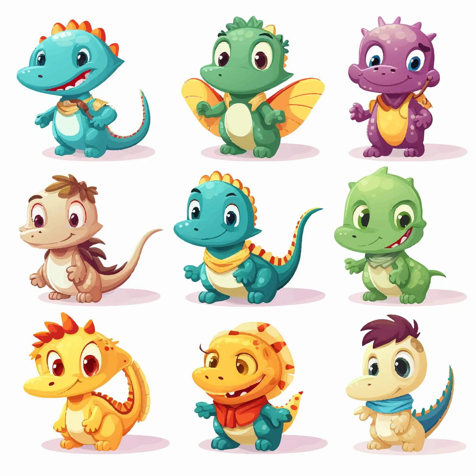 Cute Dinosaur Cartoon Character Logo Design — free download from Dotvec