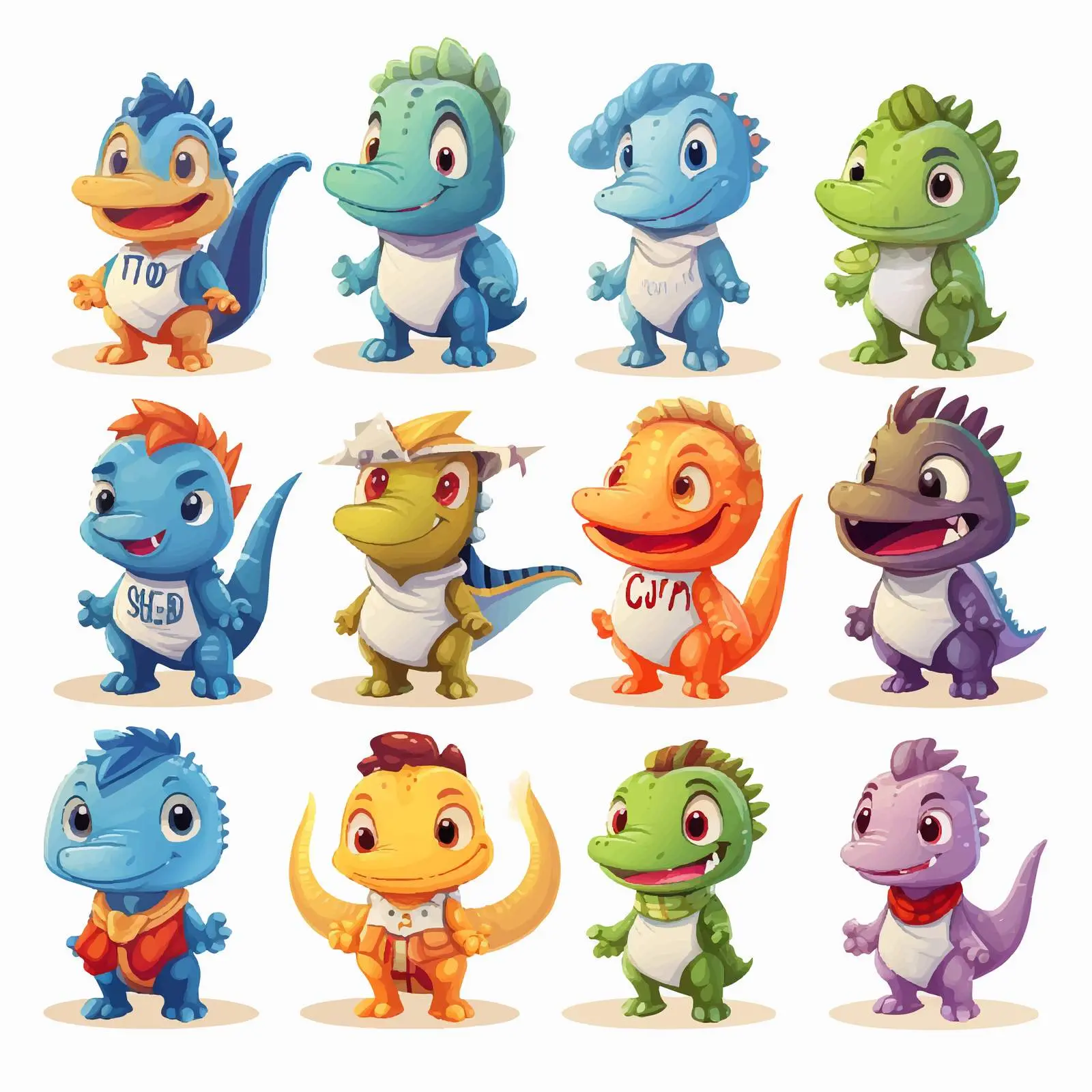 Cute Dinosaur Cartoon Character Logo Design — free download from Dotvec