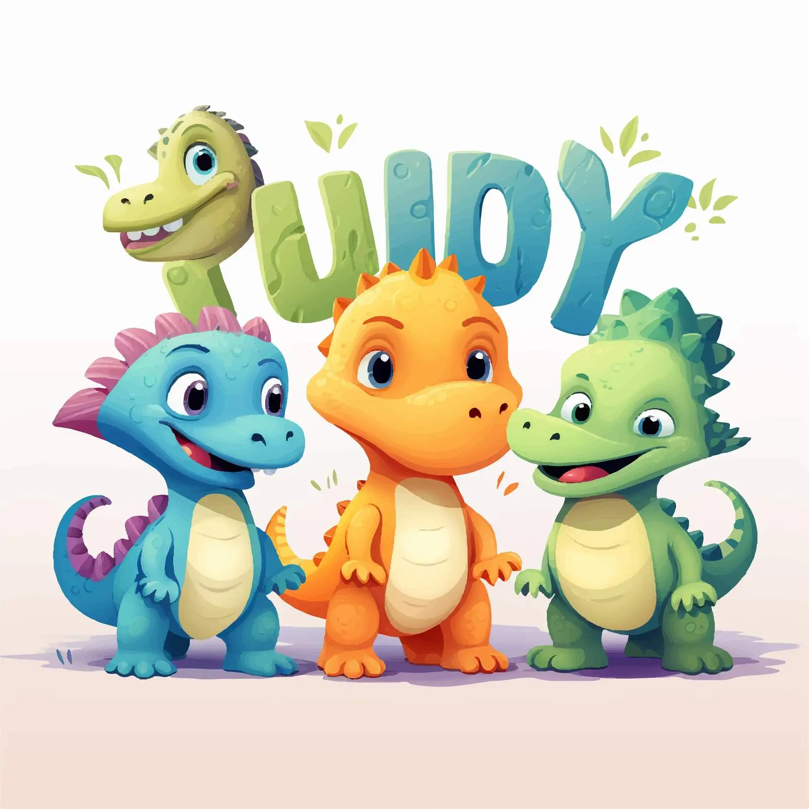 Cute Dinosaur Typography and Cartoon Characters — free download from Dotvec