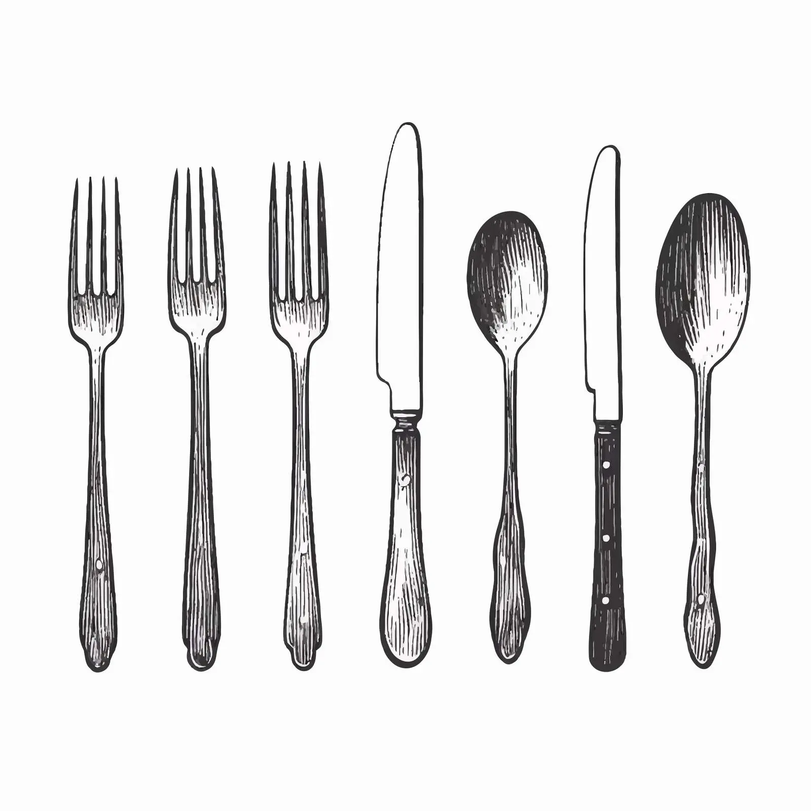 Simple Cutlery Sketch on White Background — free download from Dotvec