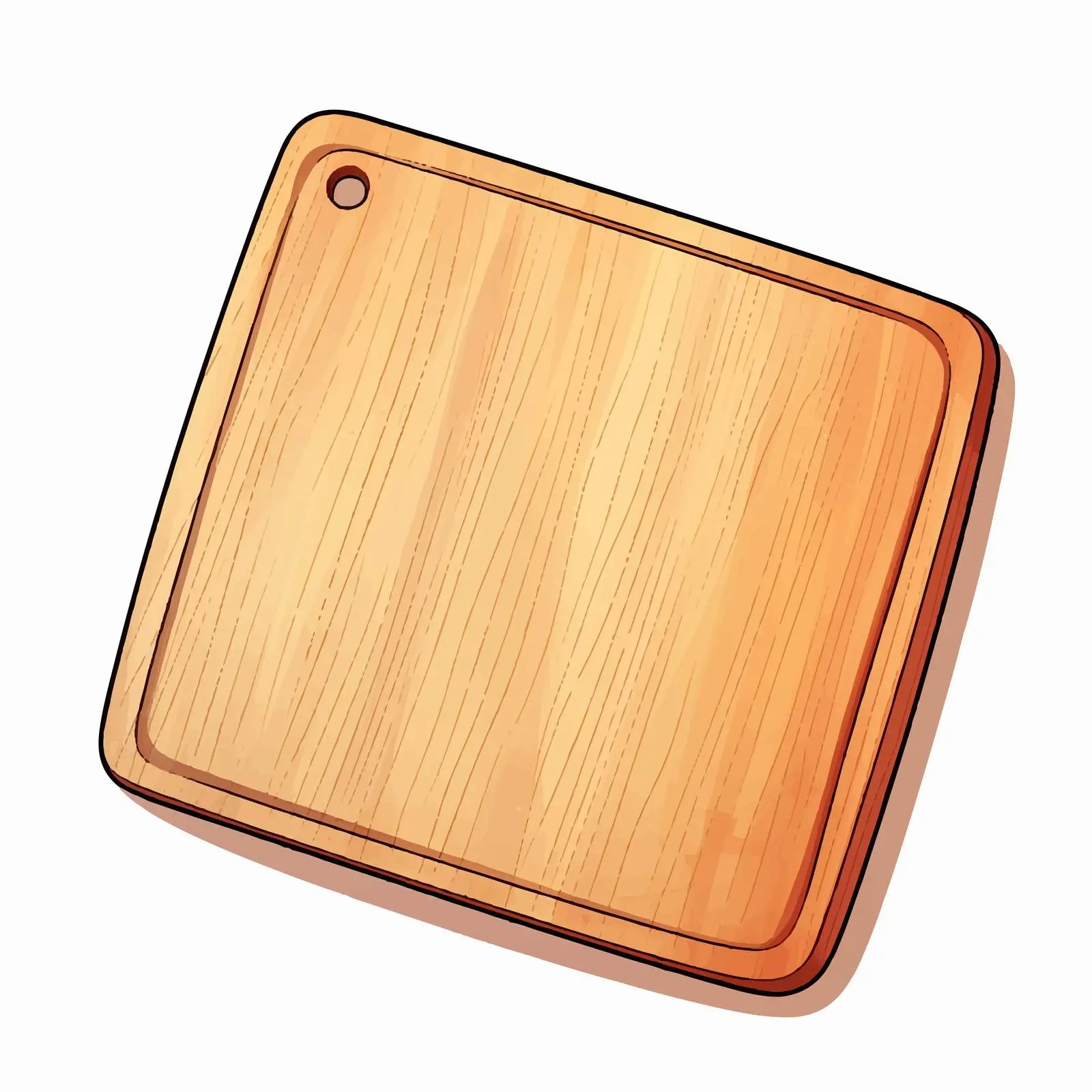 Cutting Board Outline Vector Illustration on White Background – free kitchen essentials image from Dotvec