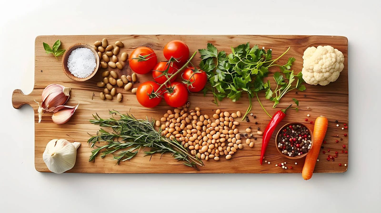 Bean Pot Preparation Ingredients on Cutting Board — free download from Dotvec