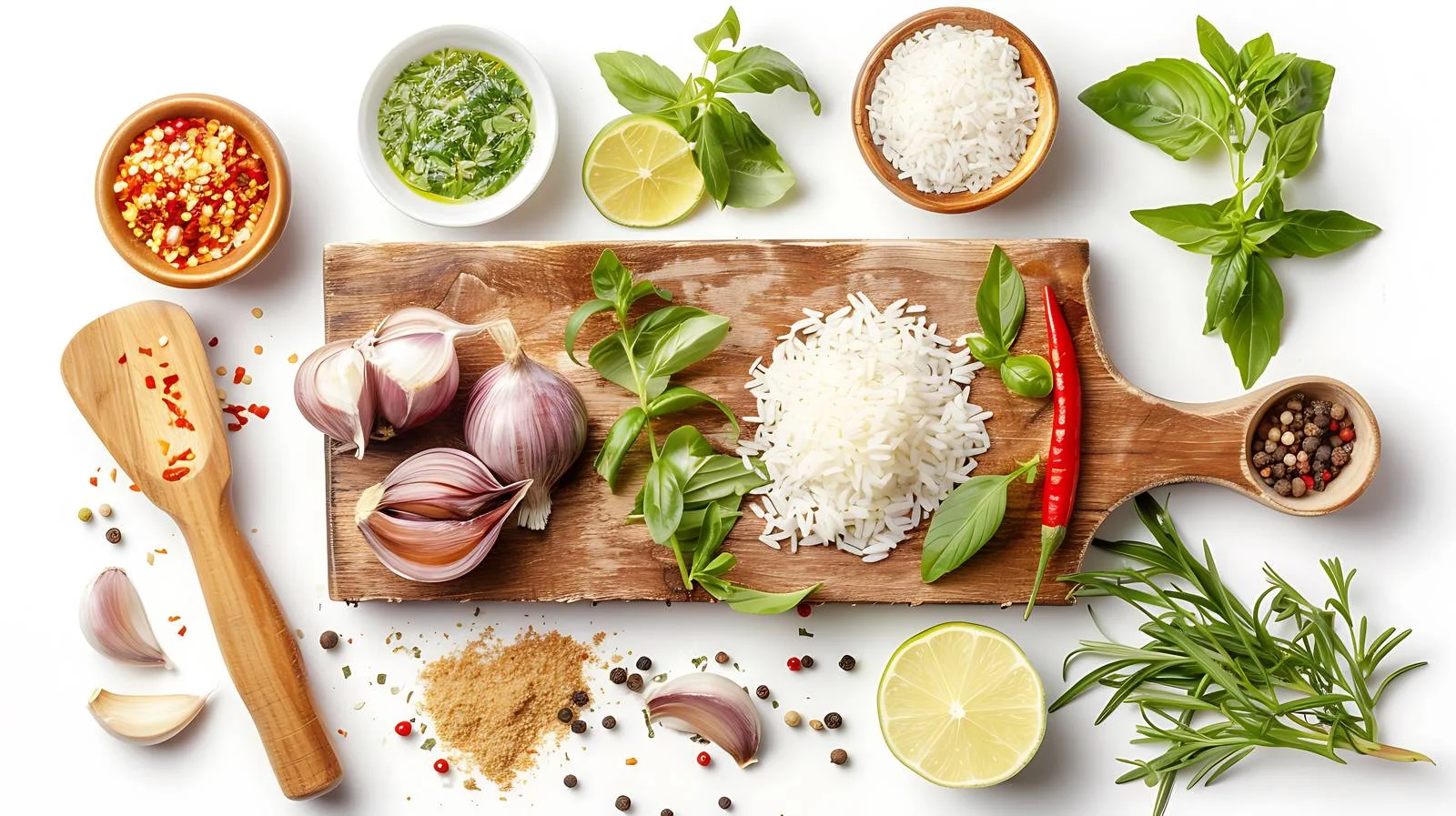 Fresh Ingredients on Cutting Board for Green Salad — free download from Dotvec