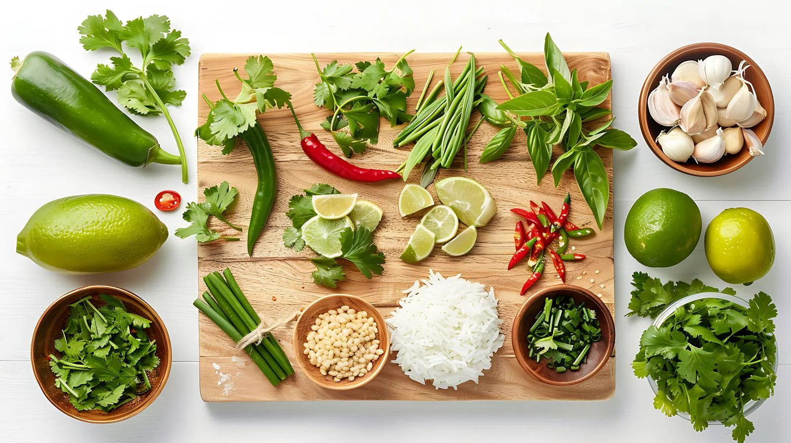 Fresh Green Salad Ingredients on Cutting Board — free download from Dotvec