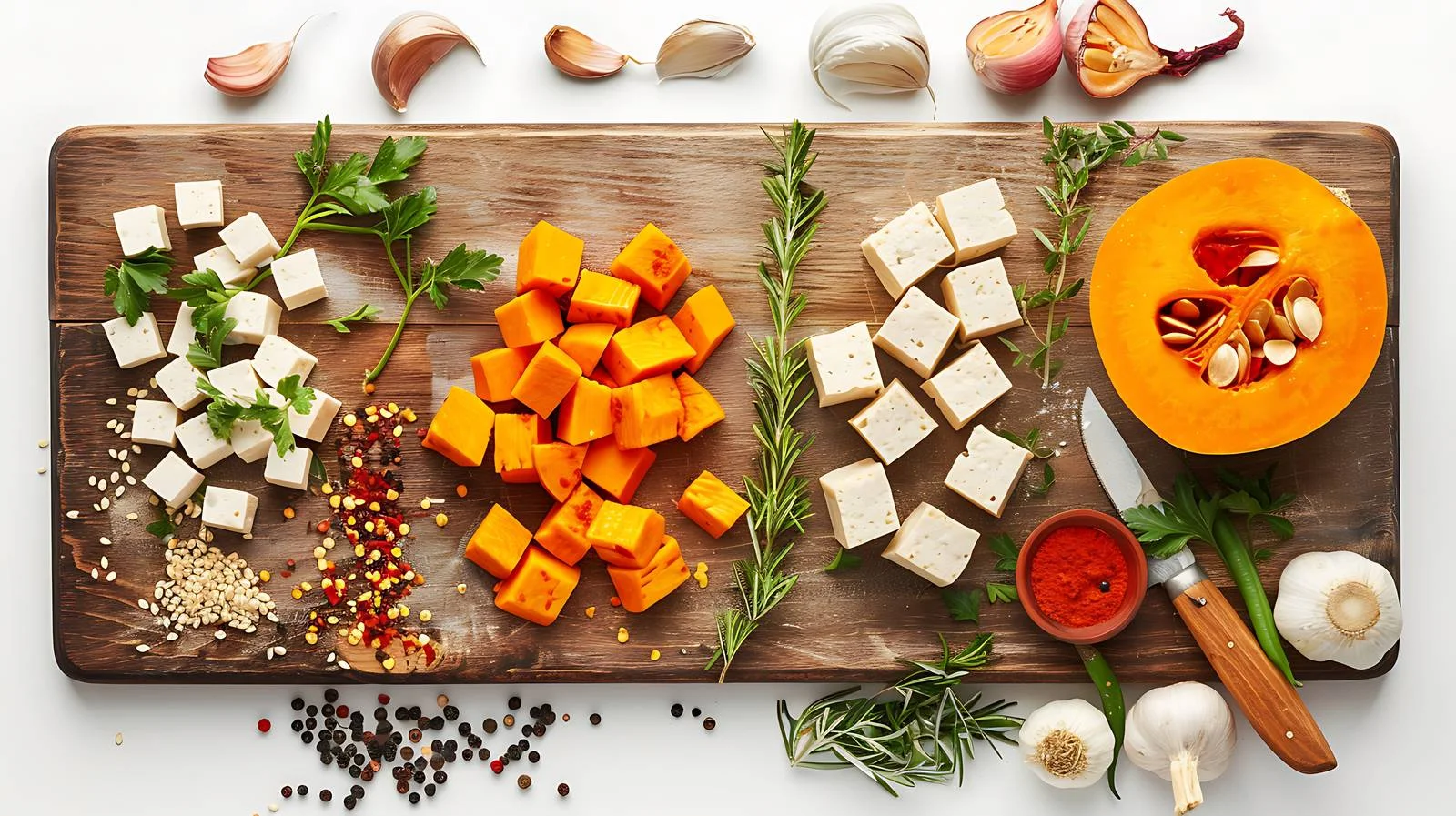 Fresh Ingredients on Cutting Board for Pumpkin — free download from Dotvec