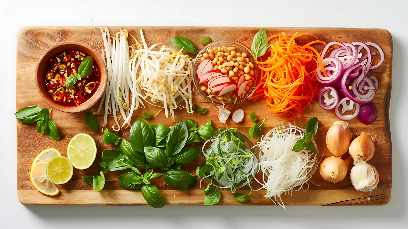 Fresh ingredients on cutting board for spicy dish — free download from Dotvec