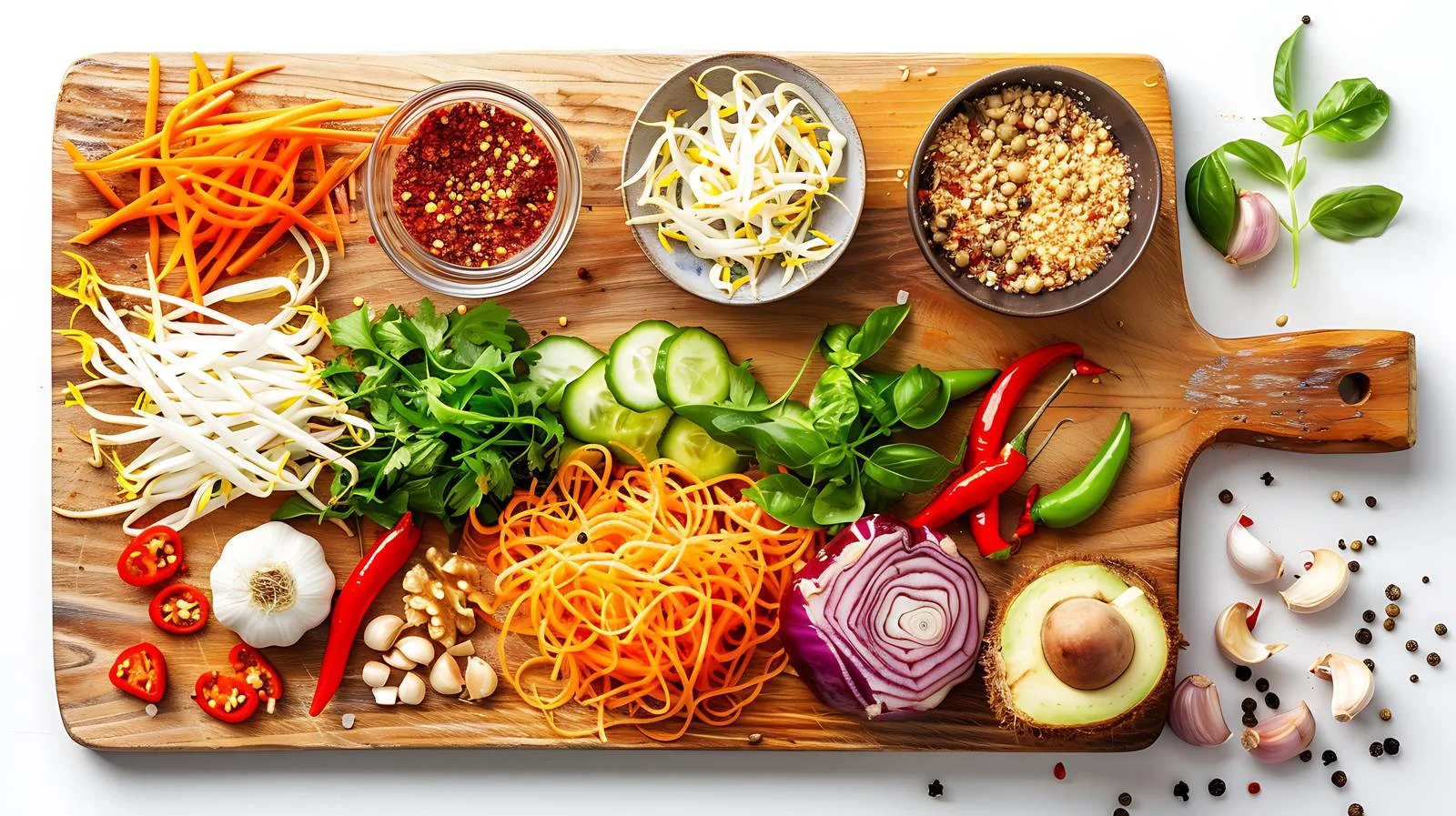 Spicy Ingredients on Wooden Cutting Board — free download from Dotvec