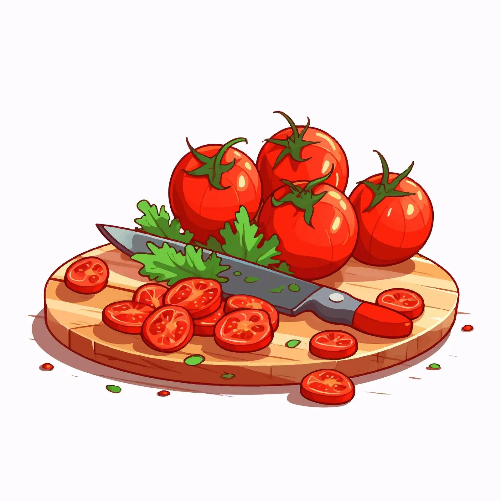 Chopping Cherry Tomatoes with Sharp Kitchen Knife — free download from Dotvec